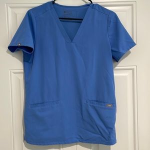 FIGS S Ceil blue scrub top